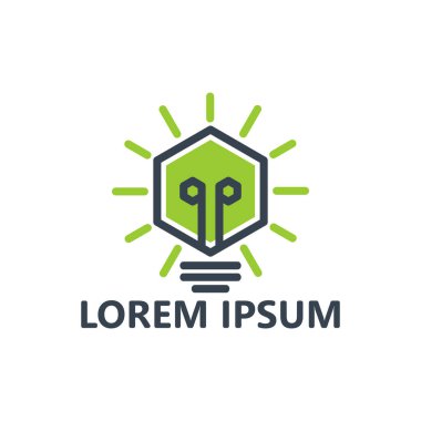 Bulb idea logo template design vector