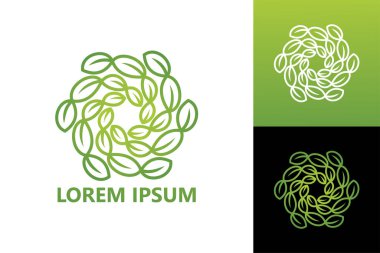 Vortex leaf logo template design vector