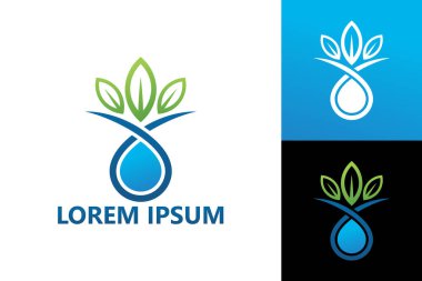 Plant water logo template design vector