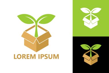 Plant box logo template design vector