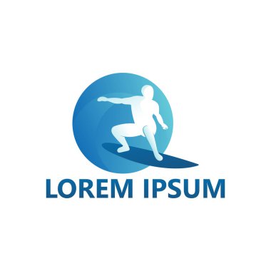 Surfing logo template design vector