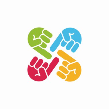 Colorful pointing logo template design