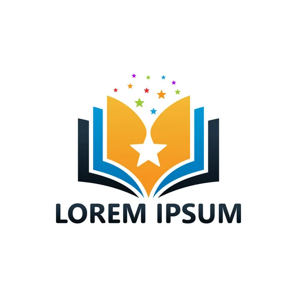 Yıldız kitap Logo şablonu tasarlamak vektör