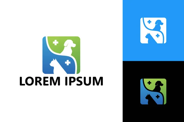 Pets medical logo template design vector