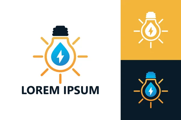 Water and electric bulb house logo template design vector