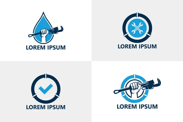 Set of plumbing logo template design vector