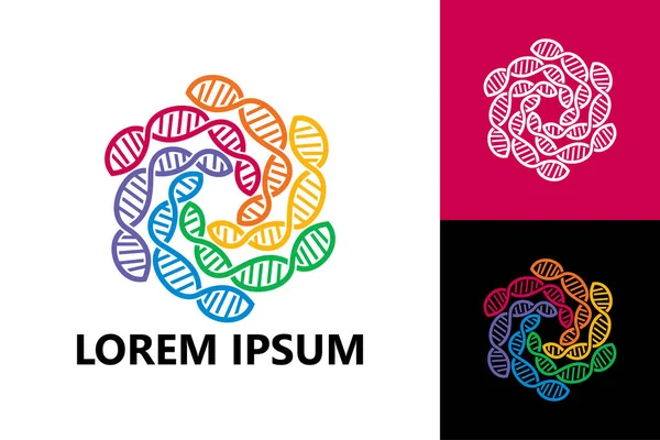 Colorful DNA logo template design vector