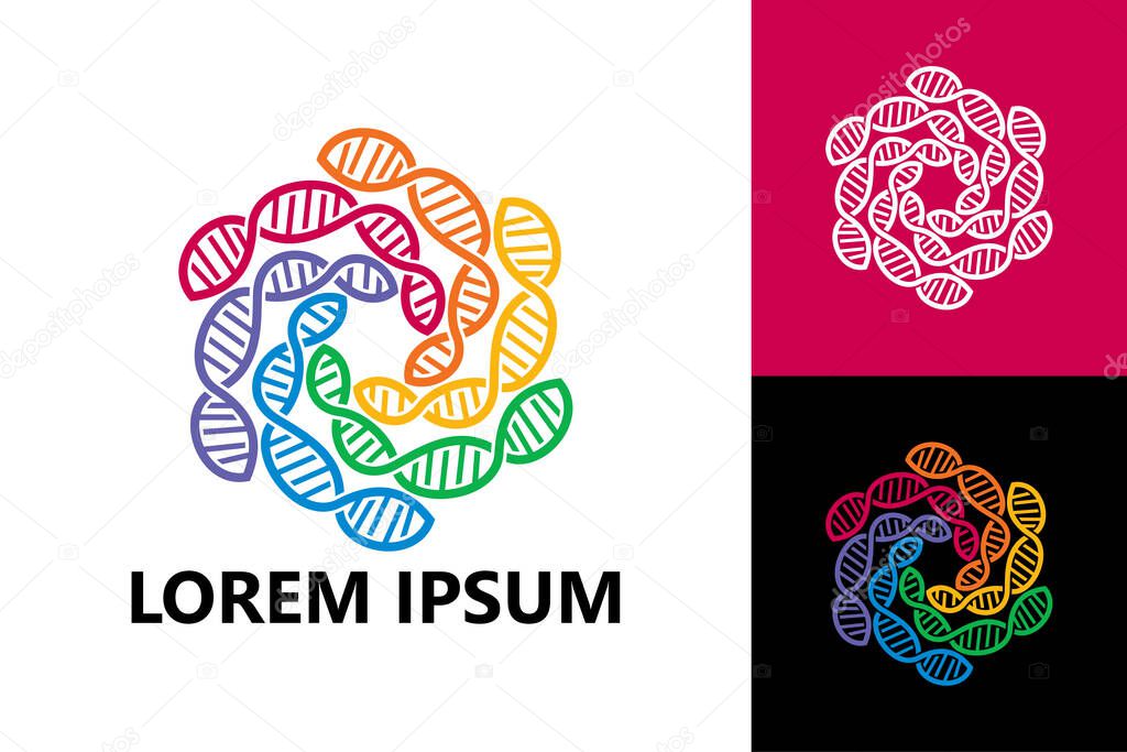Colorful DNA logo template design vector