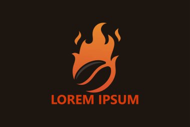 Kızarmış kahve, ateş fasulyesi logo şablonu tasarım vektörü