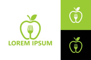 Taze vejetaryen gıda logosu tasarım vektörü