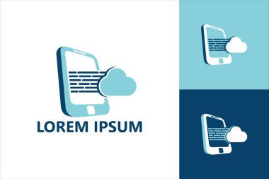 Mobil bulut logo şablon tasarım vektörü