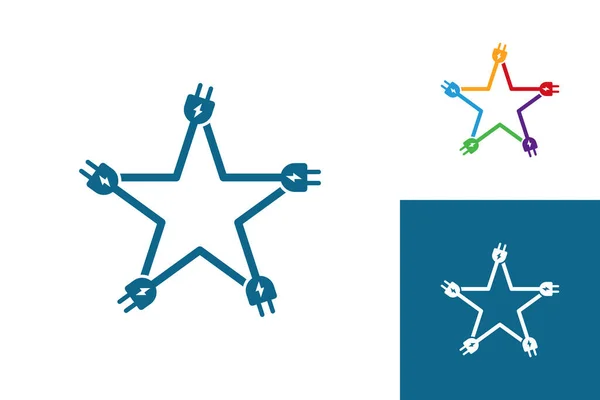 Yıldız elektrik logo şablon tasarım vektörü