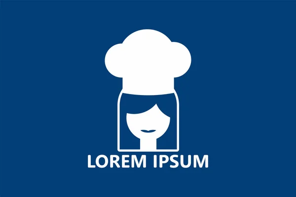 Kadın şef logo şablon tasarım vektörü