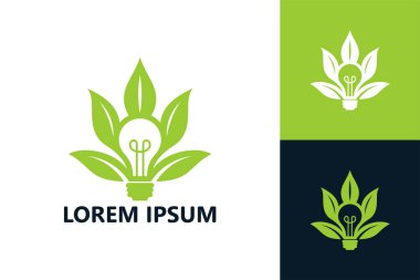 Ampul bitkisi logo şablonu tasarım vektörü