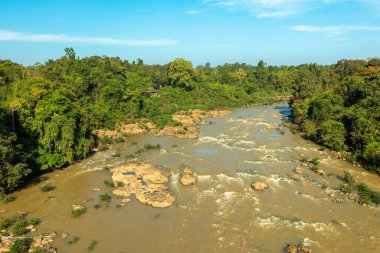 Aerial view of  the rapids on the Song Dong Nai River in Cat Tien National Park, Vietnam