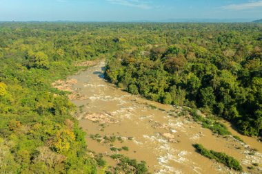 Aerial view of  the rapids on the Song Dong Nai River in Cat Tien National Park, Vietnam