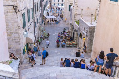 Streets in the historic old town of Dubrovnik, Croatia