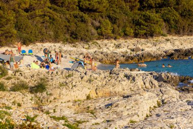 The beach near the lighthouse Veli Rat on Dugi Otok island, the Adriatic Sea in Croatia