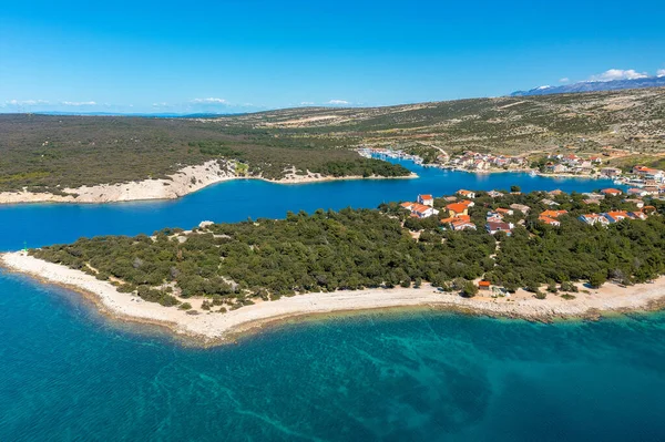 Luftaufnahme Der Stadt Simuni Auf Der Insel Pag Kroatien — Stockfoto