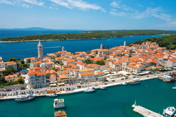 Вид Воздуха Старый Город Раб Адриатическое Море Хорватии — стоковое фото