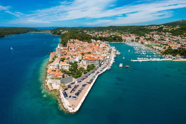 Vue Aérienne Vieille Ville Rab Mer Adriatique Croatie — Photo