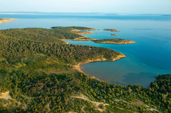 Αεροφωτογραφία Της Χερσονήσου Λοπάρ Νήσος Ραμπ Κροατία — Φωτογραφία Αρχείου