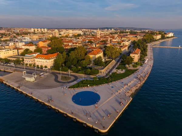 Вид Воздуха Морские Органы Солнечное Приветствие Городе Задар Хорватия — стоковое фото