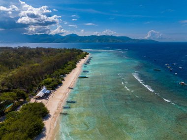 Endonezya 'daki Gili Meno Adası' nın hava manzarası
