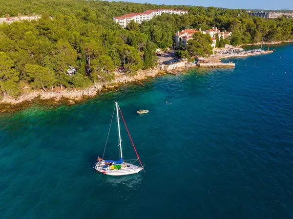 stock image Aerial view of the coastline near Malinks on otok Krk, Croatia