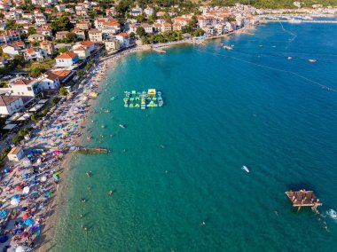 Hırvatistan 'ın Krk Adası' nın Baska Town kentindeki Vela Plaza Plajı