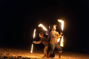 Fireshow in Koh Lanta, Thailand clipart