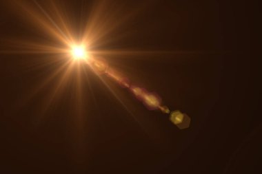 Natural, Sun flare on the black background