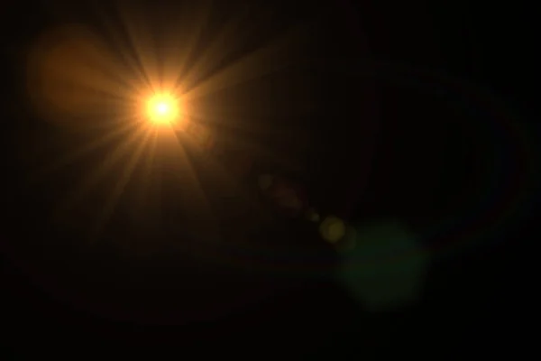 Natural Sun Flare Black Background — Stockfoto