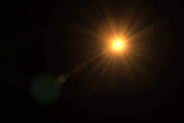 Природний Сонячний Спалах Чорному Тлі — стокове фото