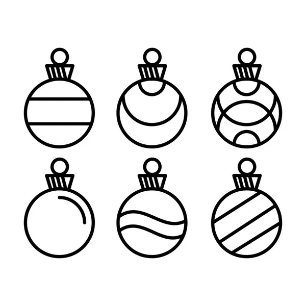 Ícone Ornamento Natal Conjunto Ícone Logotipo Natal Ícone Cristmas Fundo — Vetor de Stock