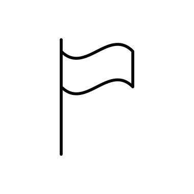 Bayrak vektör simgesi yerleştiriliyor. Beyaz arkaplandaki vektör doğrucu çizimi...