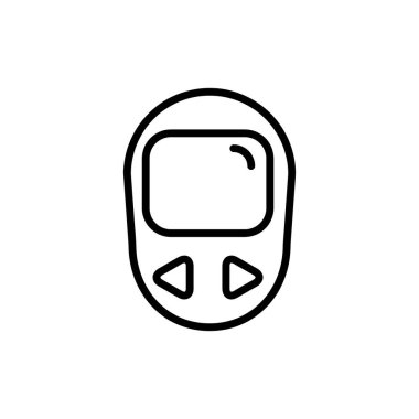 Diyabet testi kontrol çizgisi simgesi. Beyaz arka planda kan şekeri düzeyi vektör düz çizim..