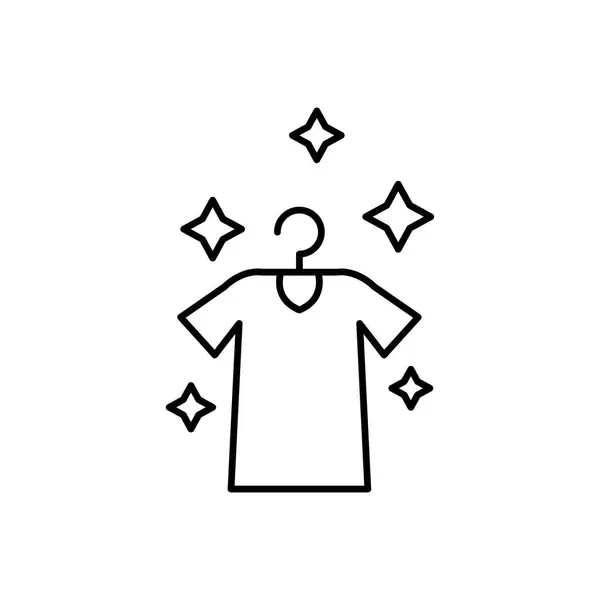 Hanging Clean Shirt Outline Icon Kurzärmeliges Shirt Auf Einem Aufhänger — Stockvektor