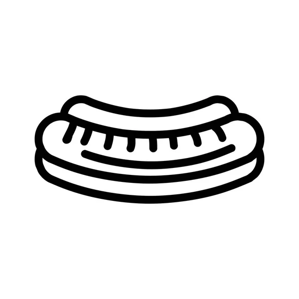 Hot Dog Line Icon Vector Liner Illustration White Background Eps — Stock Vector