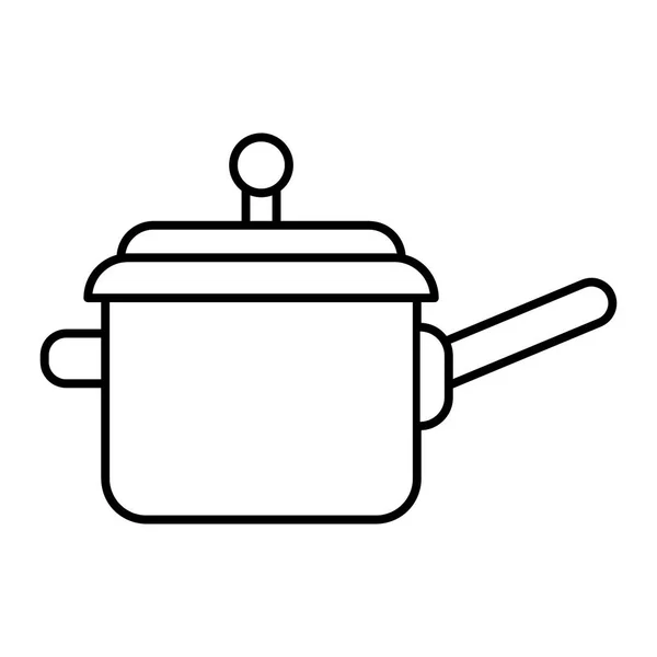 Pressure Cooker Line Icon Pressure Pot Outline Vector Icon Symbol — Stock Vector