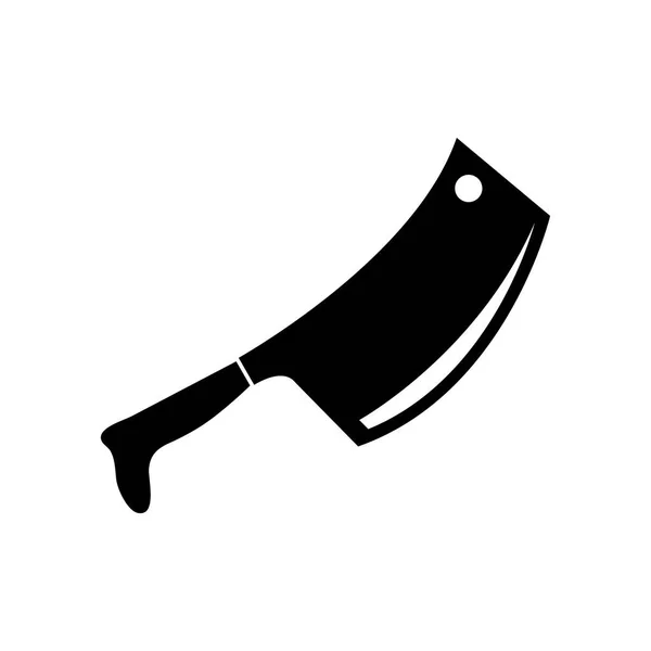 Cleaver Hatchet Icon Vector Solid Sign Flat Illustration White Background — Stock Vector