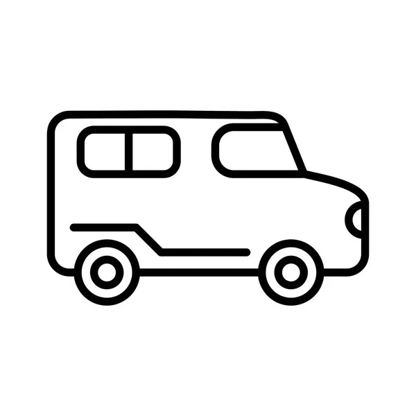 Delivery Truck Line Icon Outline Vehicle Sign Flat Illustration White — Stock Vector