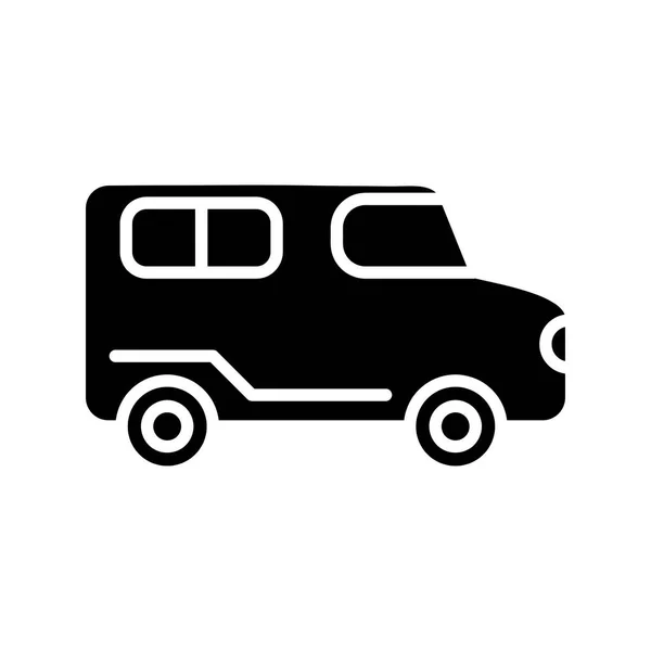 配達トラックの印シンボル 白い背景のベクトル車のアイコンの設計 — ストックベクタ