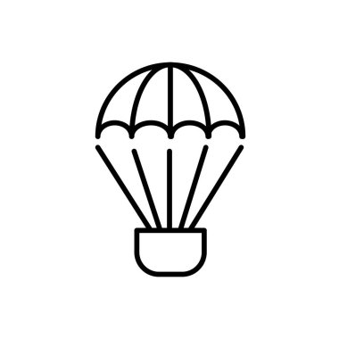 Teslimat hizmeti sembolü. çizgi simgesi, beyaz arkaplanda düz çizim