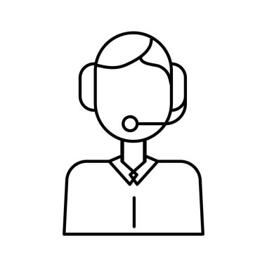 Müşteri hizmetleri ikonu. Servis özet vektör simgesini destekle. beyaz arkaplanda düz resimleme