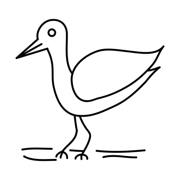 Icône Ligne Oiseau Cigogne Icône Vectorielle Contour Cigogne Illustration Plate — Image vectorielle