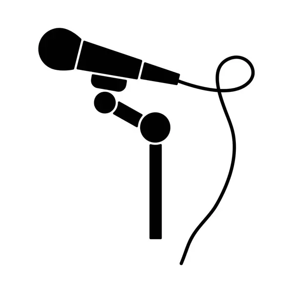 Mikrofonsymbol Mikrofon Auf Der Bühne Vektorsymbol Flache Abbildung Auf Weißem — Stockvektor