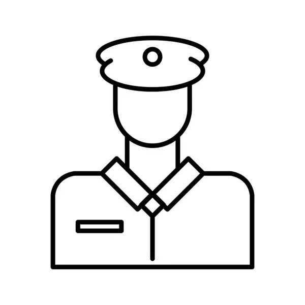 Піктограма Аватара Поліцейського Поліцейський Поліцейський Контур Вектор Значок Ілюстрація Лінійного — стоковий вектор