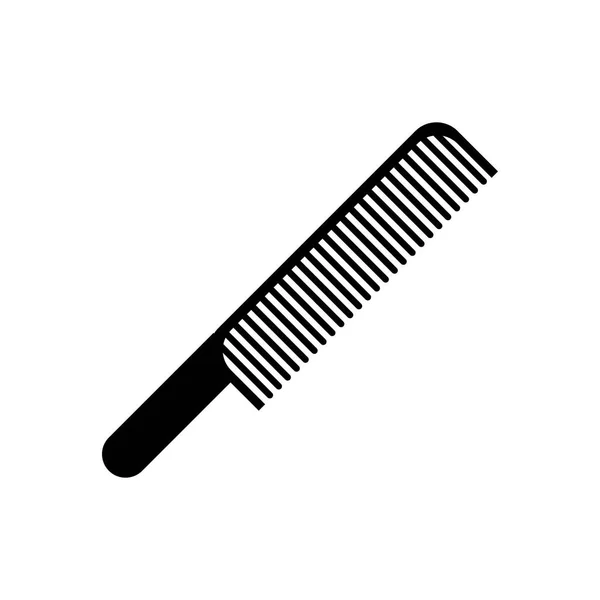Κομμωτήριο Εικονίδιο Γραμμή Χτένα Barber Comb Επίπεδη Απεικόνιση Λευκό Φόντο — Διανυσματικό Αρχείο