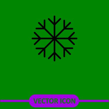 Kar Tanesi Simgesi. Beyaz arkaplanda basit vektör işareti...